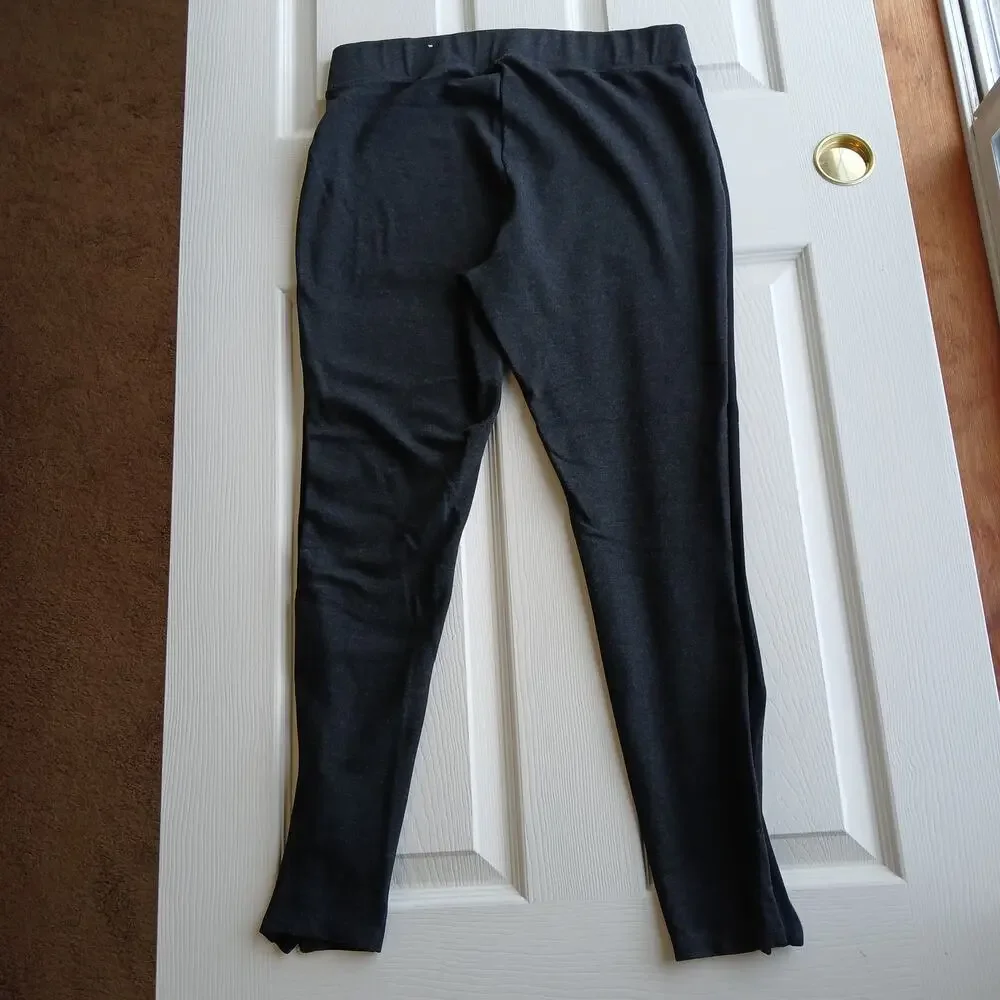 Old Navy Side Stripe Stevie Skinny Ankle Pants L heather grey hidden ankle zip - Picture 3 of 13
